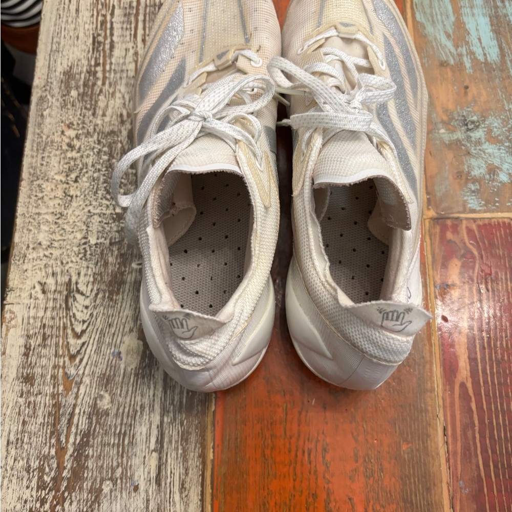 adidas White Athletic cleats slightly worn
